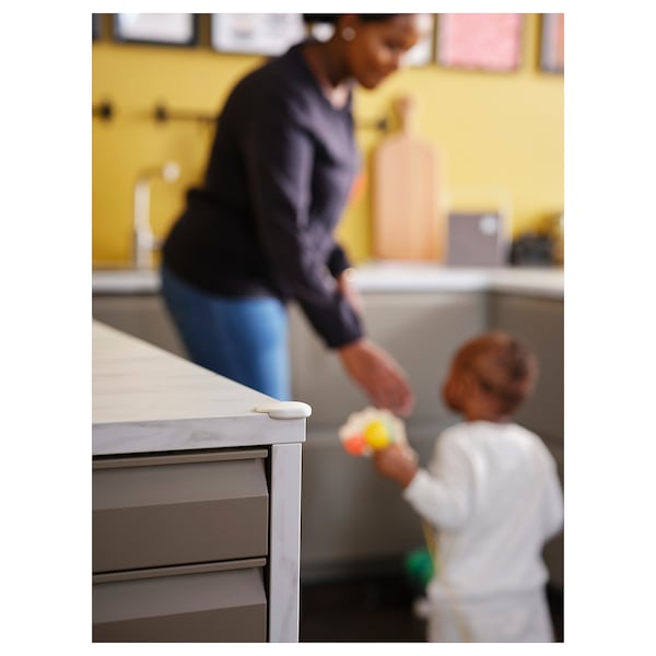 Corner bumper protector for table corner to protect children from edges, white, Pack of 8