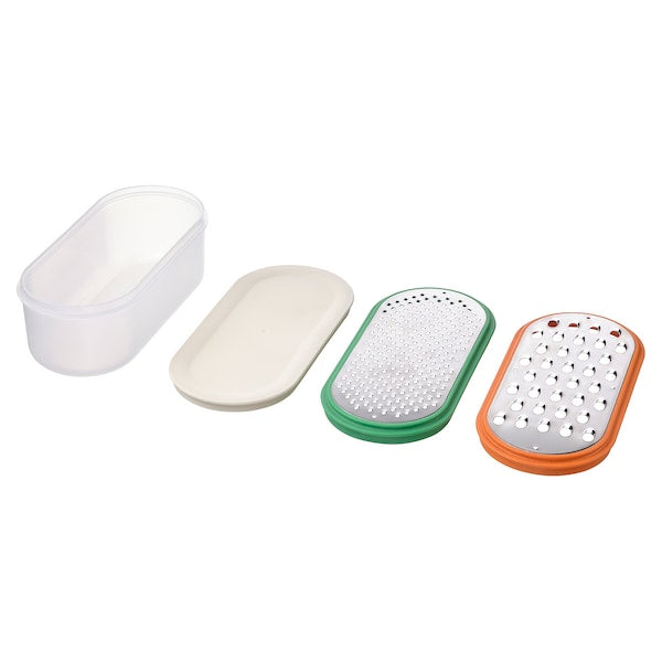 Grater with container, set of 4, mixed colours