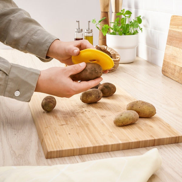 Vegetable scrubber, bright yellow