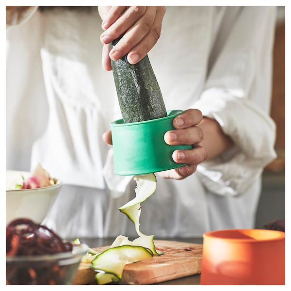 Vegetable slicer, set of 2, bright orange/bright green