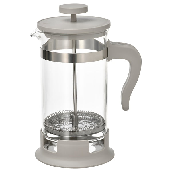 Coffee/tea maker, glass/stainless steel light grey-beige, 1 l (34 oz)