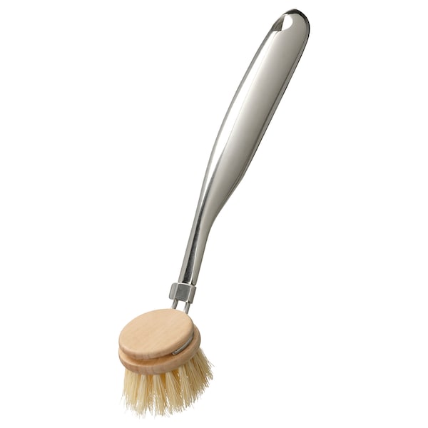 Dish-washing brush, stainless steel/beech