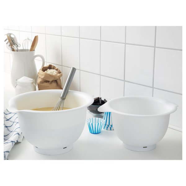 Mixing bowl, set of 2, white